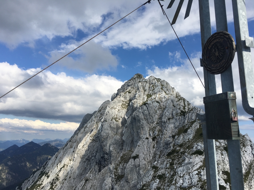 Klettersteig Hackenköpfe und Sonneck: Klettersteig Hackenköpfe und Sonneck: Blick vom Zettenkaiser auf den Scheffauer