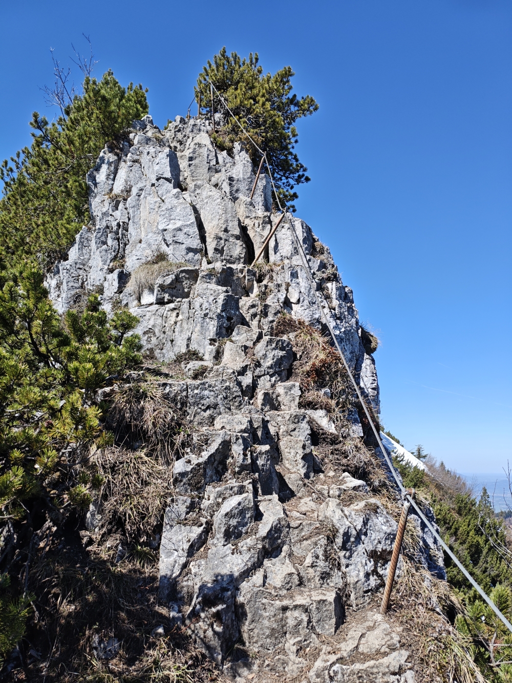 Wanderung Schmittenstein: Kurze, seilgesicherte Stelle