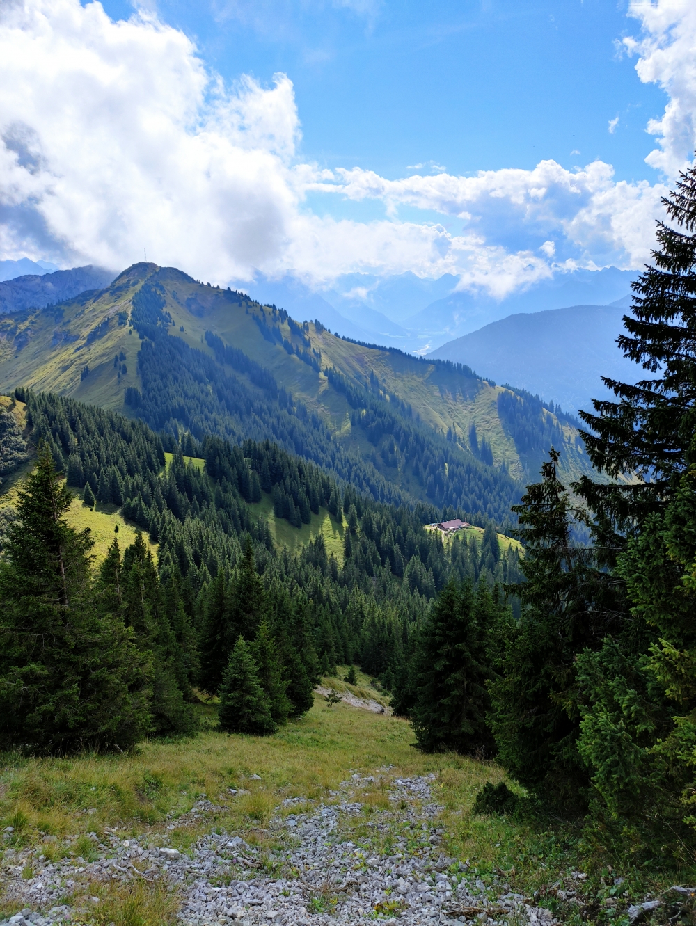 Wanderung Gaichtspitze bis Schneidspitze: Blick zur Schneetal-Alm