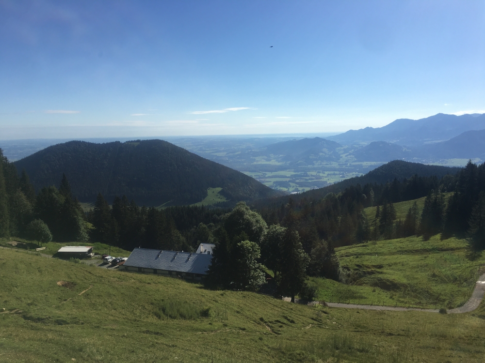Wanderung Hochsalwand über Lechnerkopf: Wanderung Hochsalwand über Lechnerkopf: Blick zurück vom Aufstieg zur Rampoldalm (Schuhbräu-Alm)