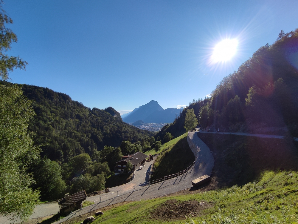 Klettersteig Hackenköpfe und Sonneck: Blick aus dem Kaisertal nach Kufstein