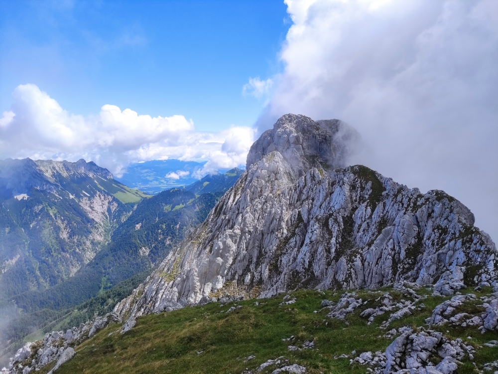 Klettersteig Hackenköpfe und Sonneck: Auf dem Gratweg zum Mittlerer Hackenkopf