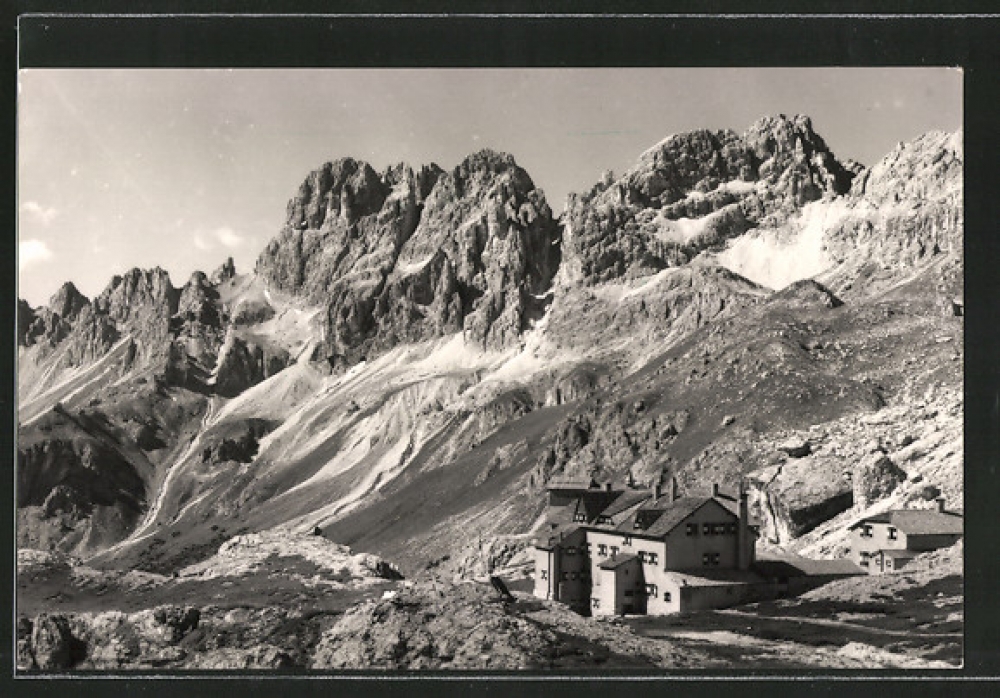 Klettersteig Kesselkogel: Klettersteig Kesselkogel: Rifugio Vajolet mit Cima Coronelle (Vajolethütte)