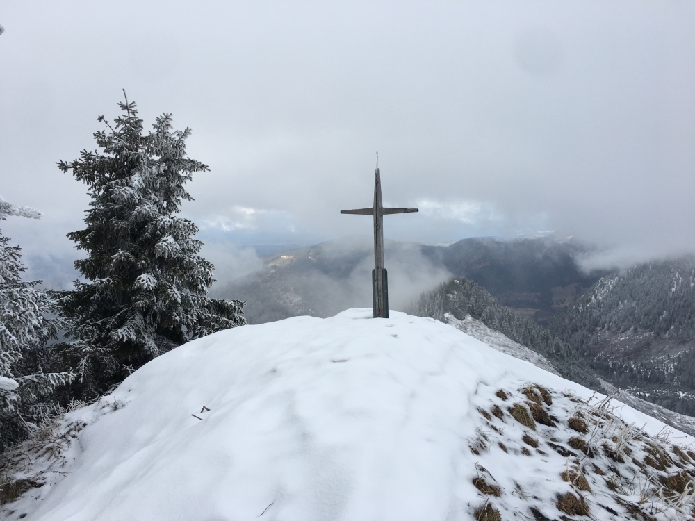 Wanderung Bodenschneid-Grat zum Rainerkopf: Wanderung Bodenschneid-Grat zum Rainerkopf: Gipfelkreuz Wasserspitz