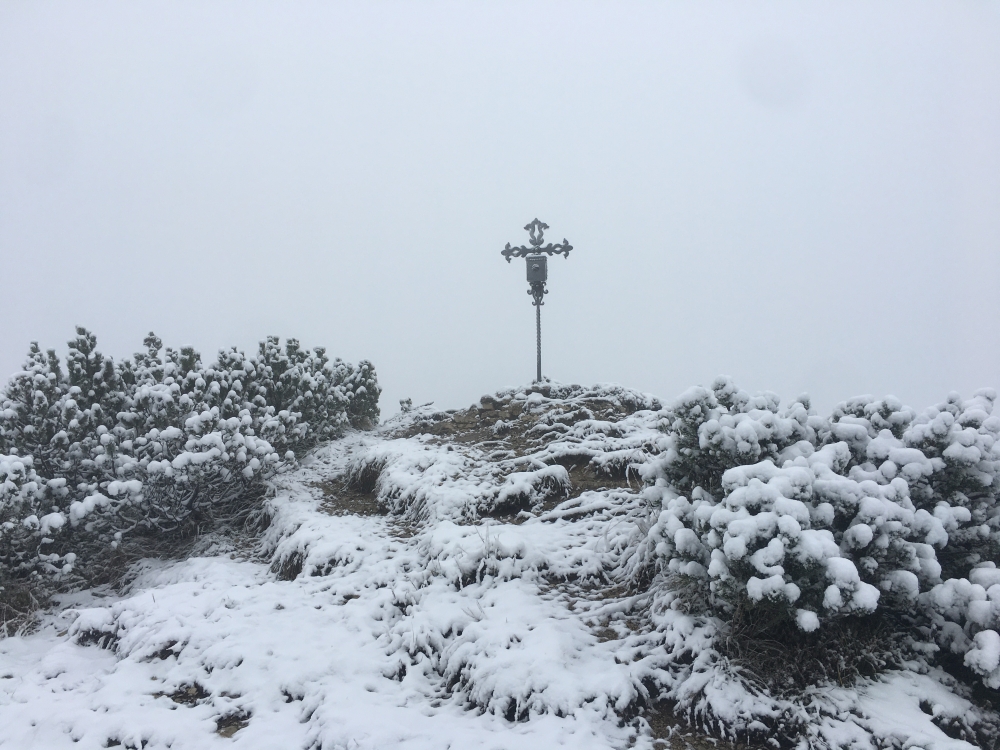 Wanderung Hochplatte über Weitalpspitz: Wanderung Hochplatte über Weitalpspitz: Gipfelkreuz Weitalpspitz