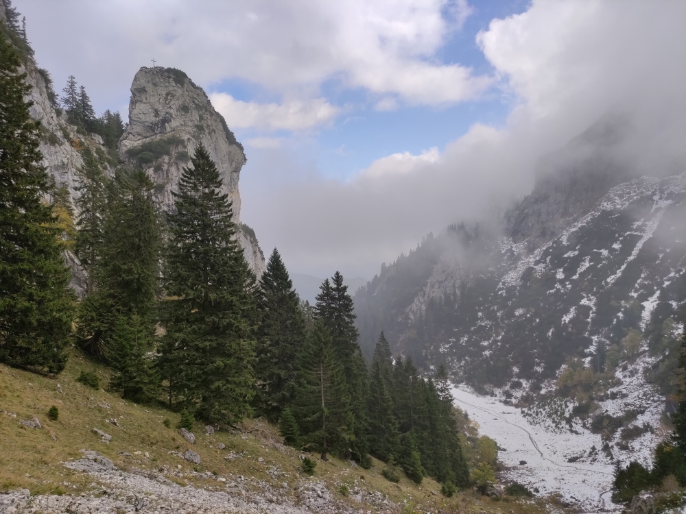 Wanderung Wendelstein aus dem Inntal: Blick auf den Gschwandtpfeiler
