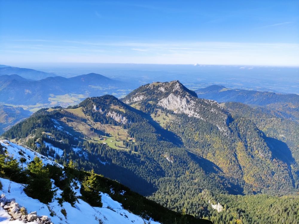 Wanderung Wendelstein von Birkenstein: Wanderung Wendelstein von Birkenstein: Blick über den Schweinsberg zu Bockstein, Breitenstein und Rührkübel (Wendelstein)