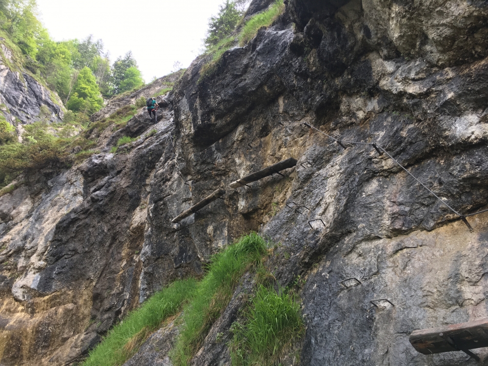 Klettersteig Wetterkreuz: Notausstieg nach dem schweren ersten Drittel